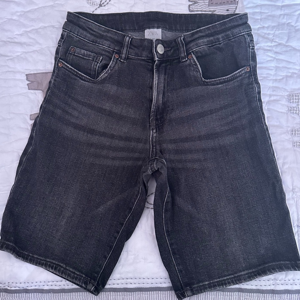 Zara Boy's Black Denim Shorts